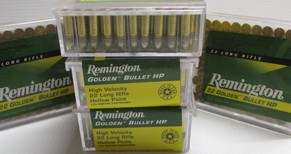 Remington 22 Golden Hollow point rim fire ammunition